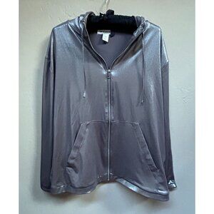H&M Coachella Official Womens Metallic Full-Zip Hoodie Jacket Small Lightweight